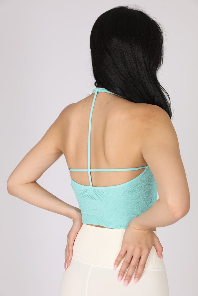 LUNA LETTUCE CROP BRA in Vintage BERMUDA