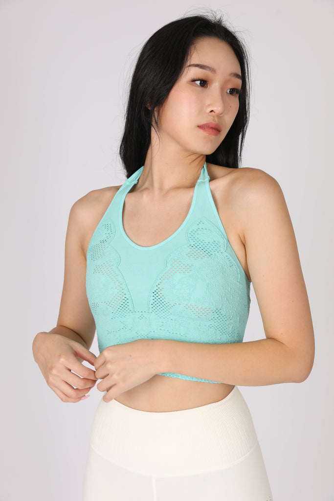 LUNA LETTUCE CROP BRA in Vintage BERMUDA